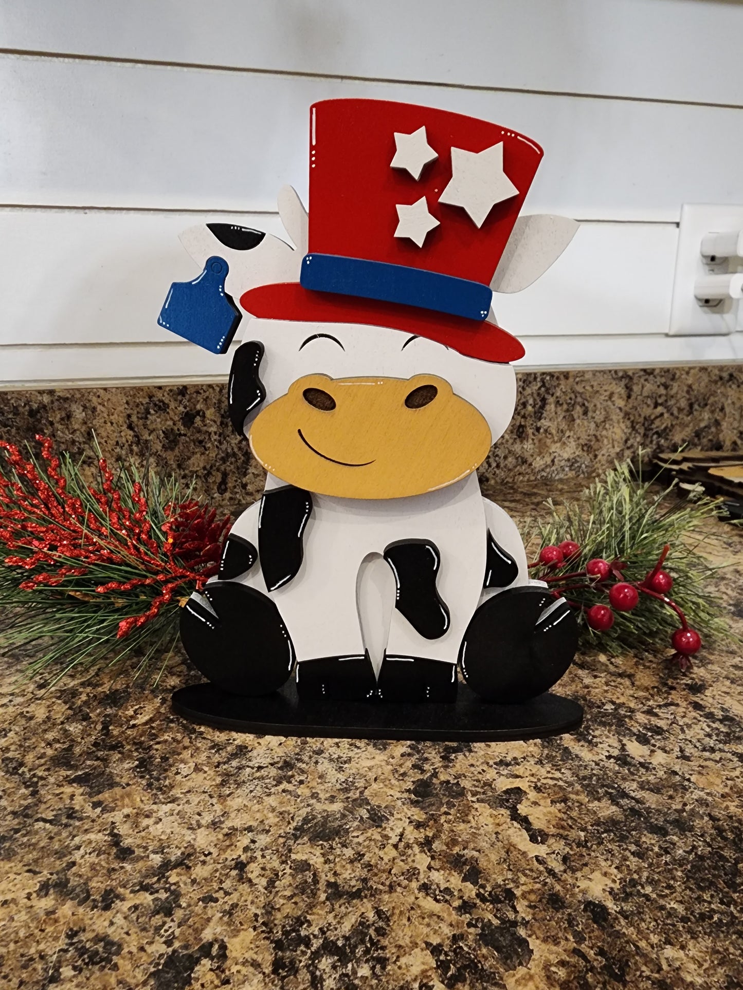 Holstein Friesian Cow with Interchangeable Hats