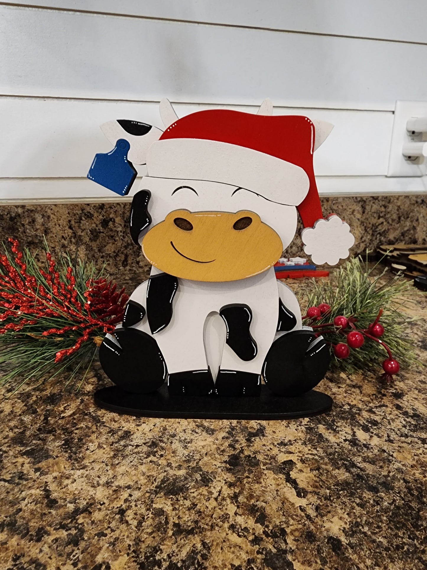 Holstein Friesian Cow with Interchangeable Hats