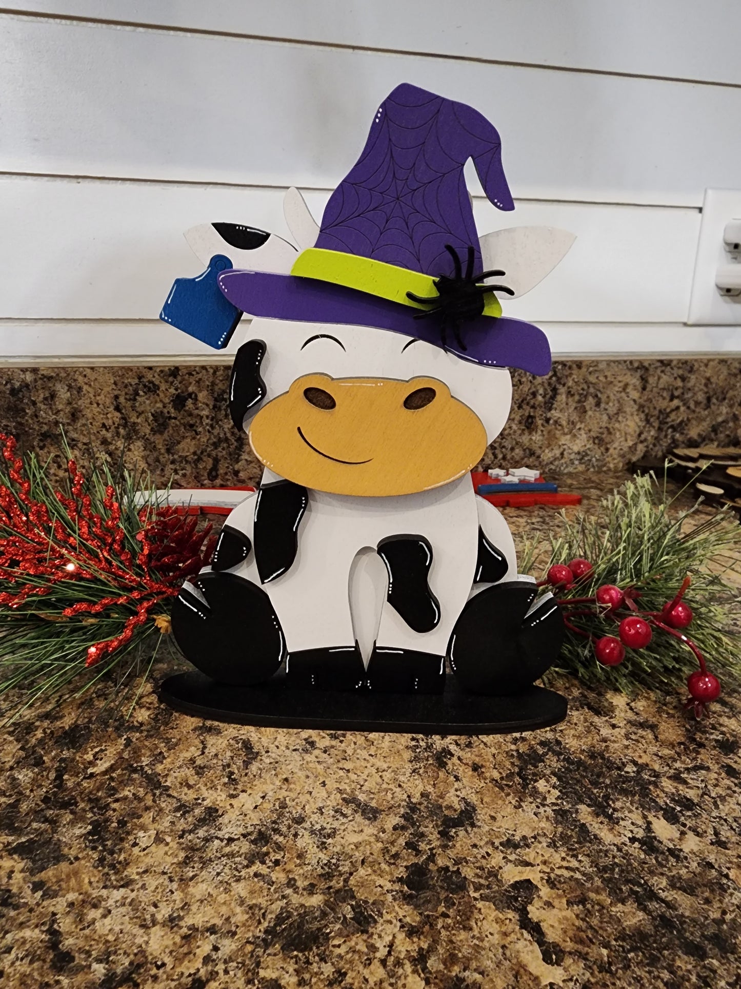 Holstein Friesian Cow with Interchangeable Hats