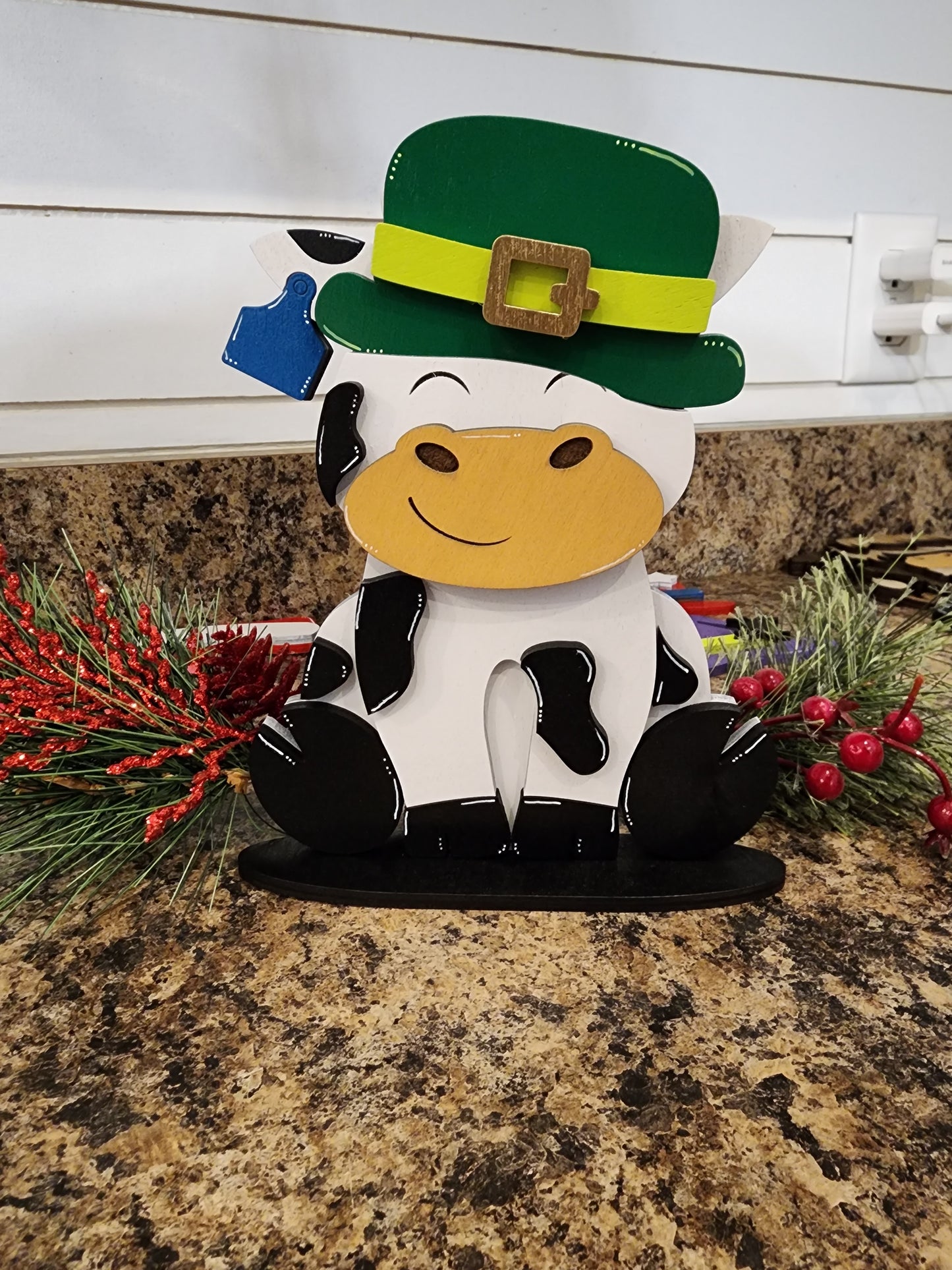 Holstein Friesian Cow with Interchangeable Hats