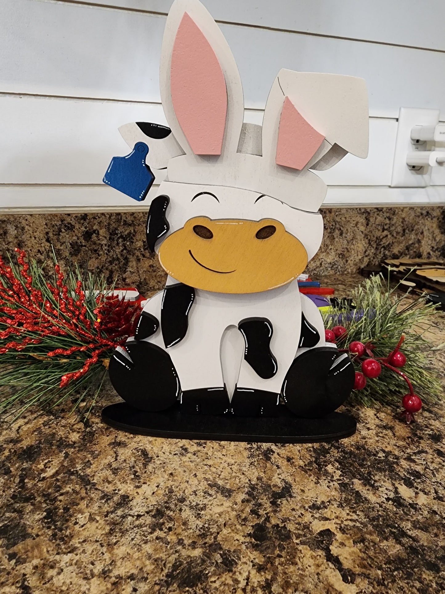 Holstein Friesian Cow with Interchangeable Hats