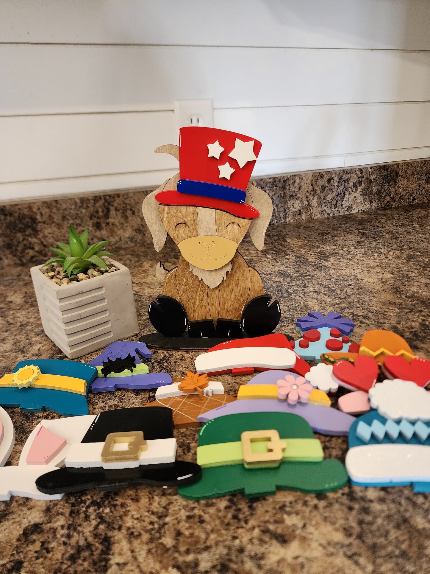 Goat with Interchangeable Hats