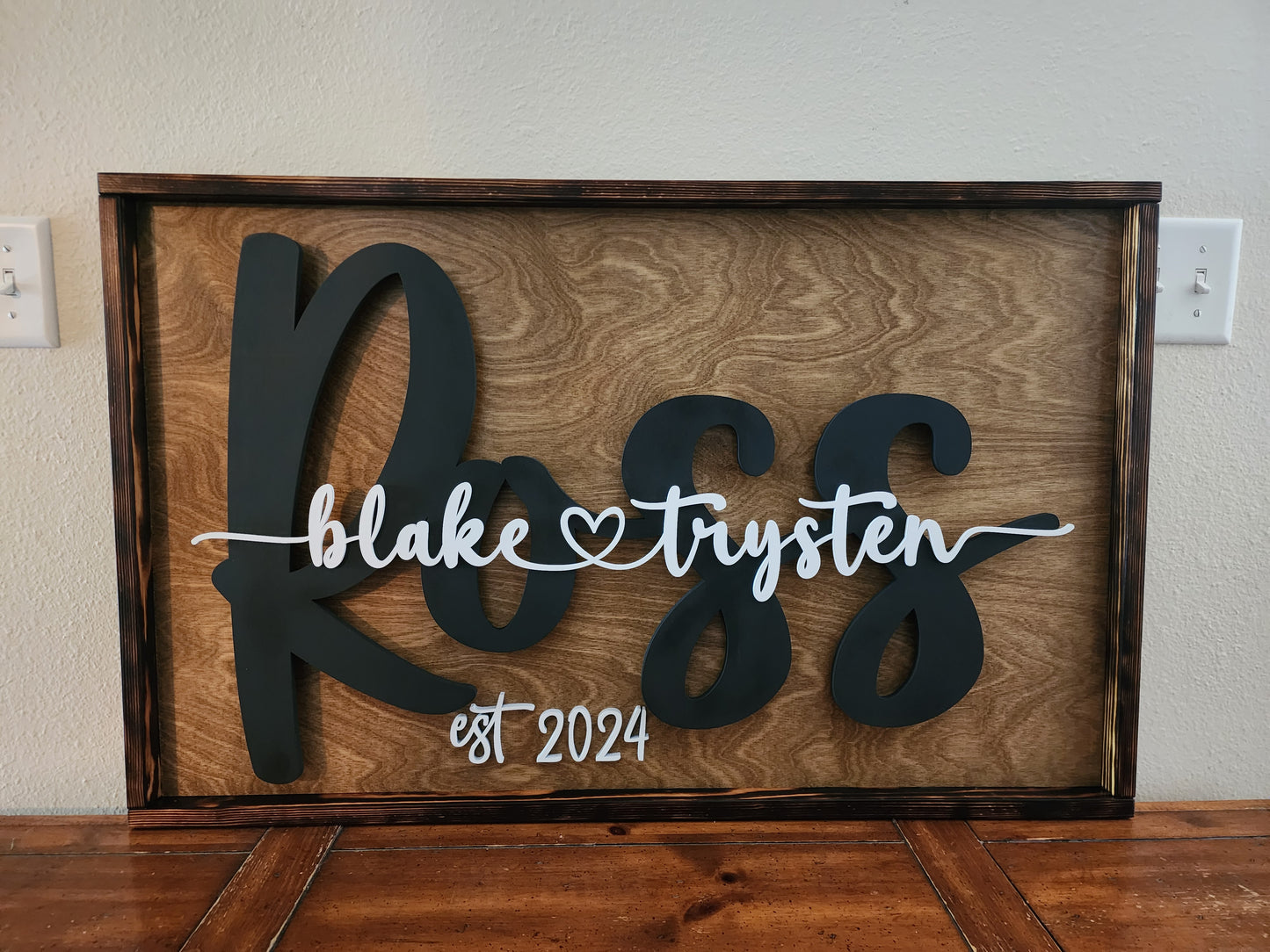 Custom LED Light Last Name Sign