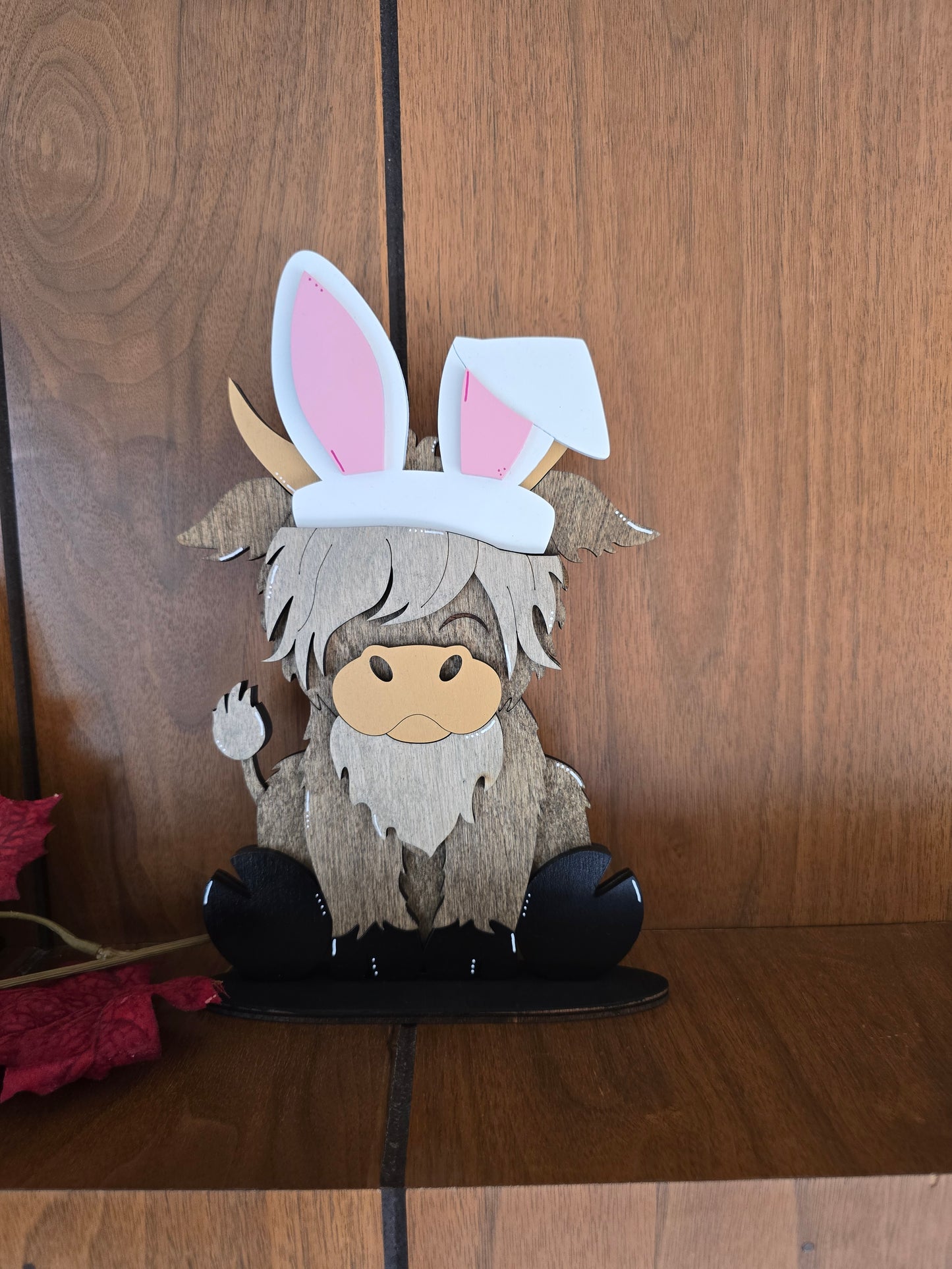 Highland Cow with Interchangeable Hats WITH Horns