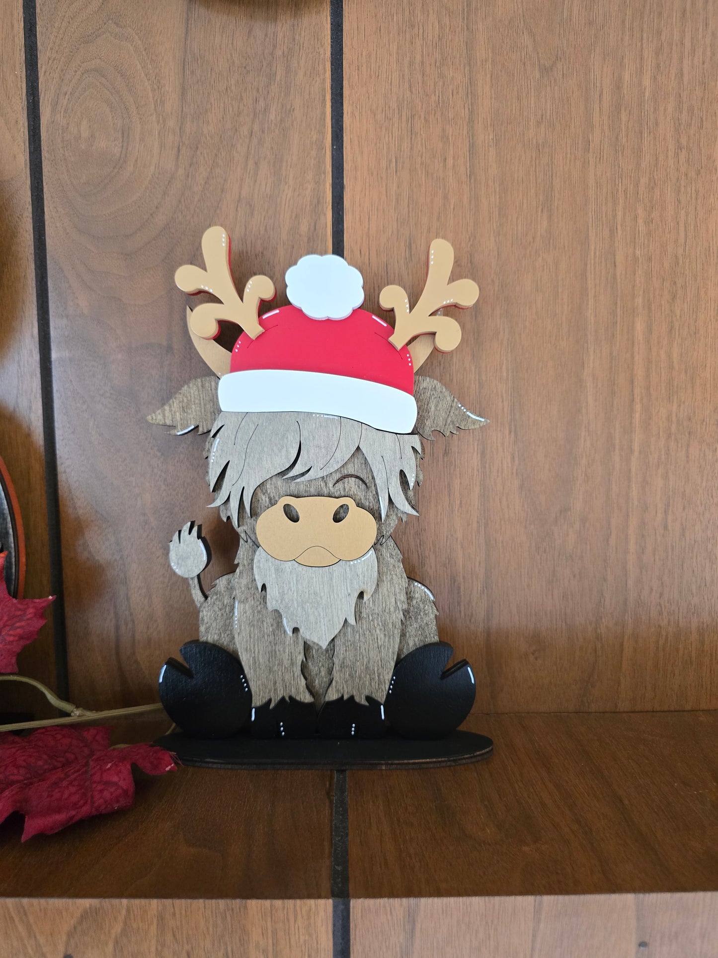 Highland Cow with Interchangeable Hats WITH Horns