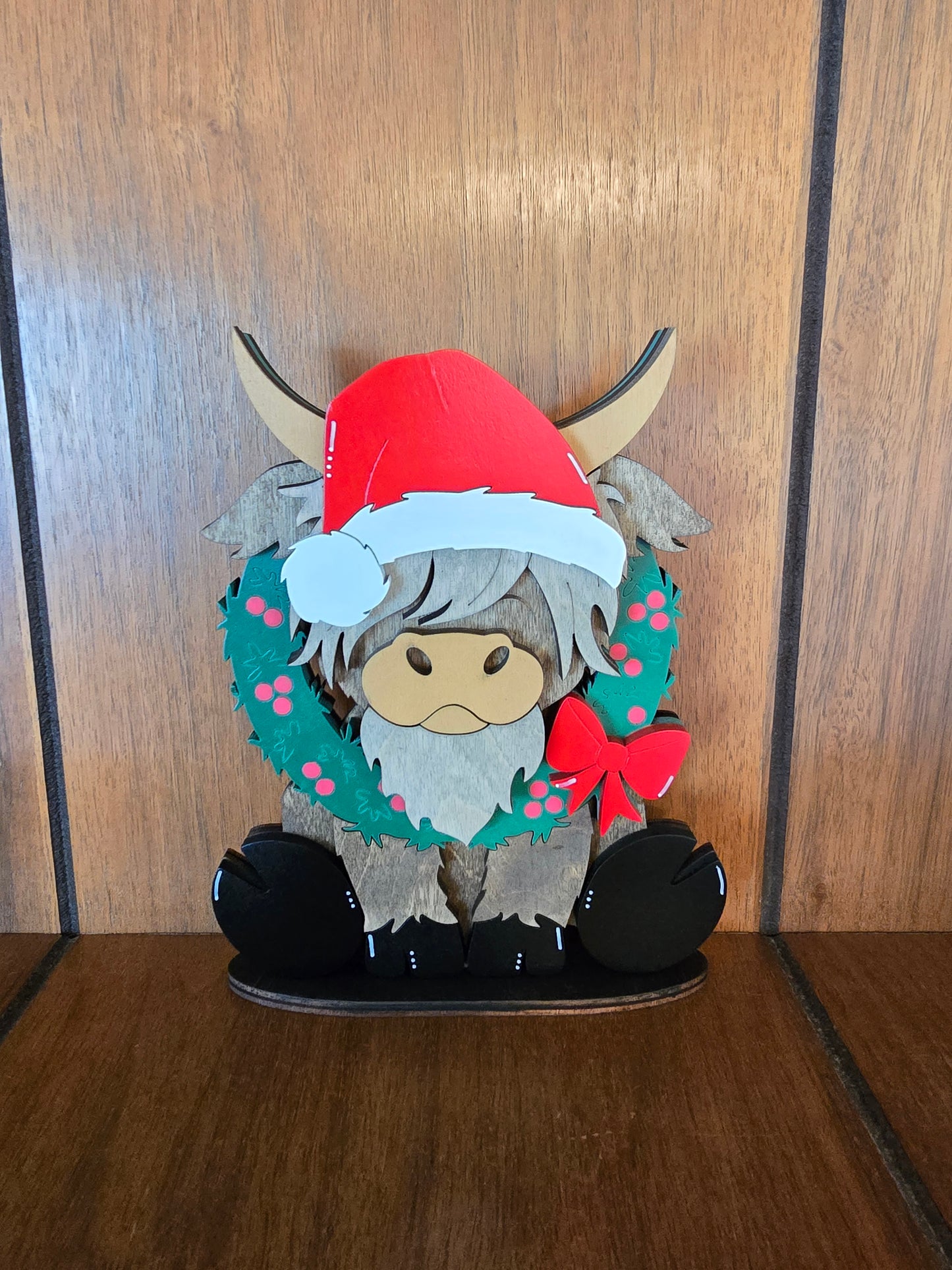 Highland Cow with Wreath