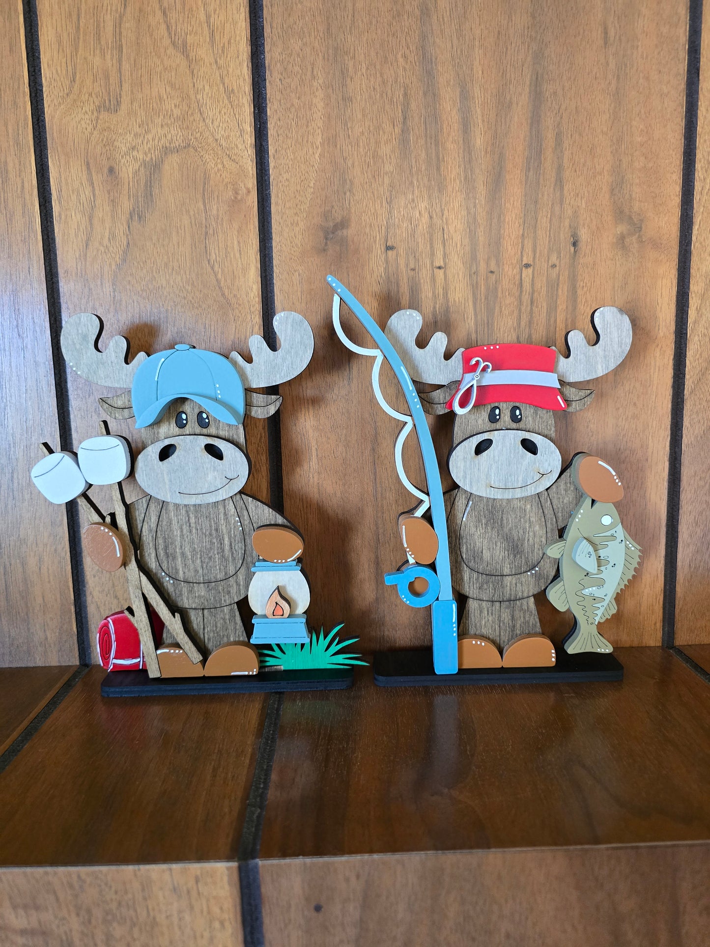 Camping/Fishing Moose Set