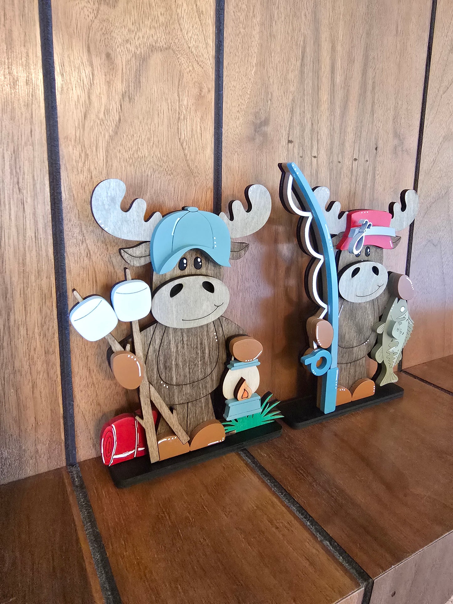 Camping/Fishing Moose Set