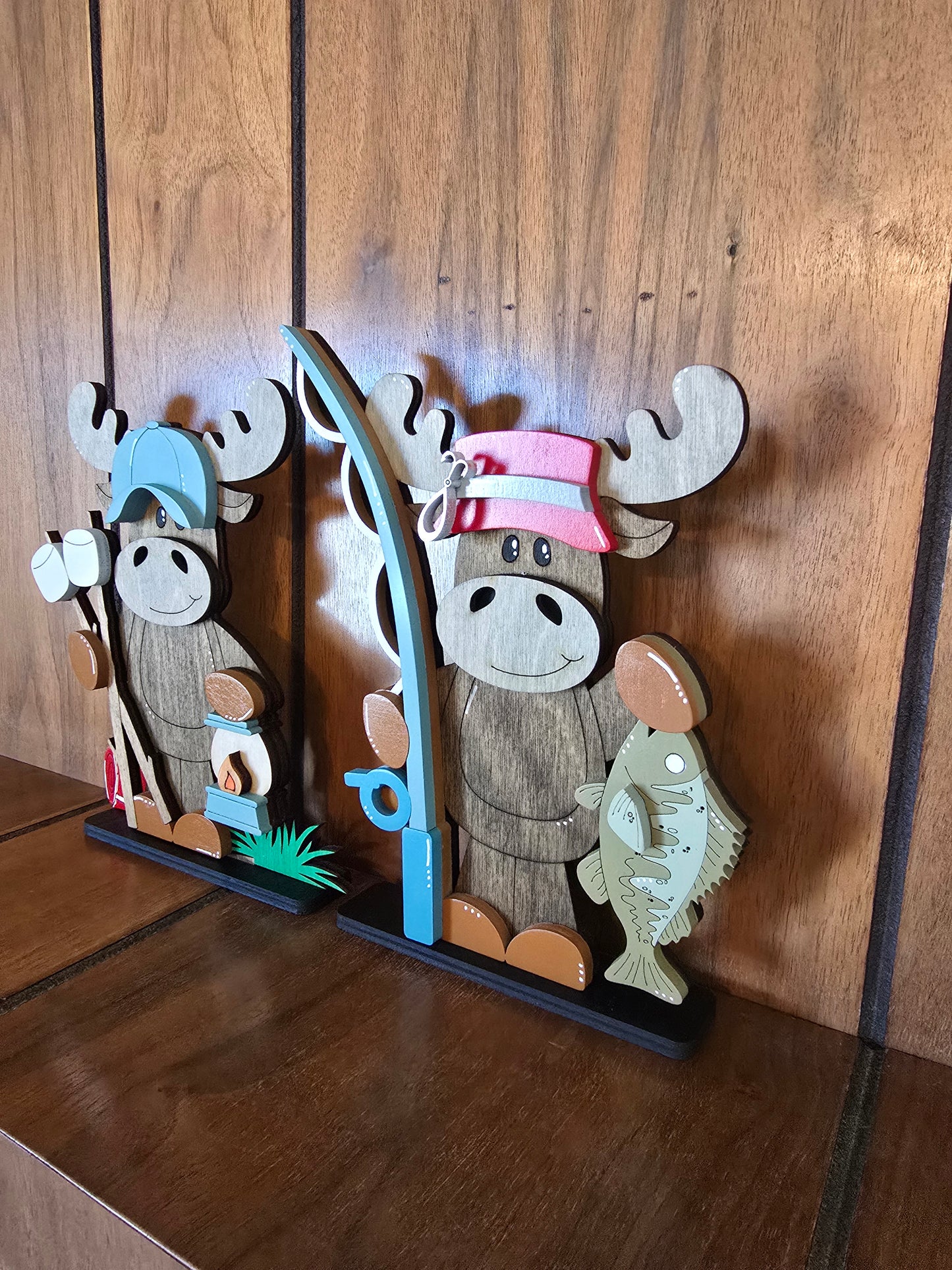 Camping/Fishing Moose Set
