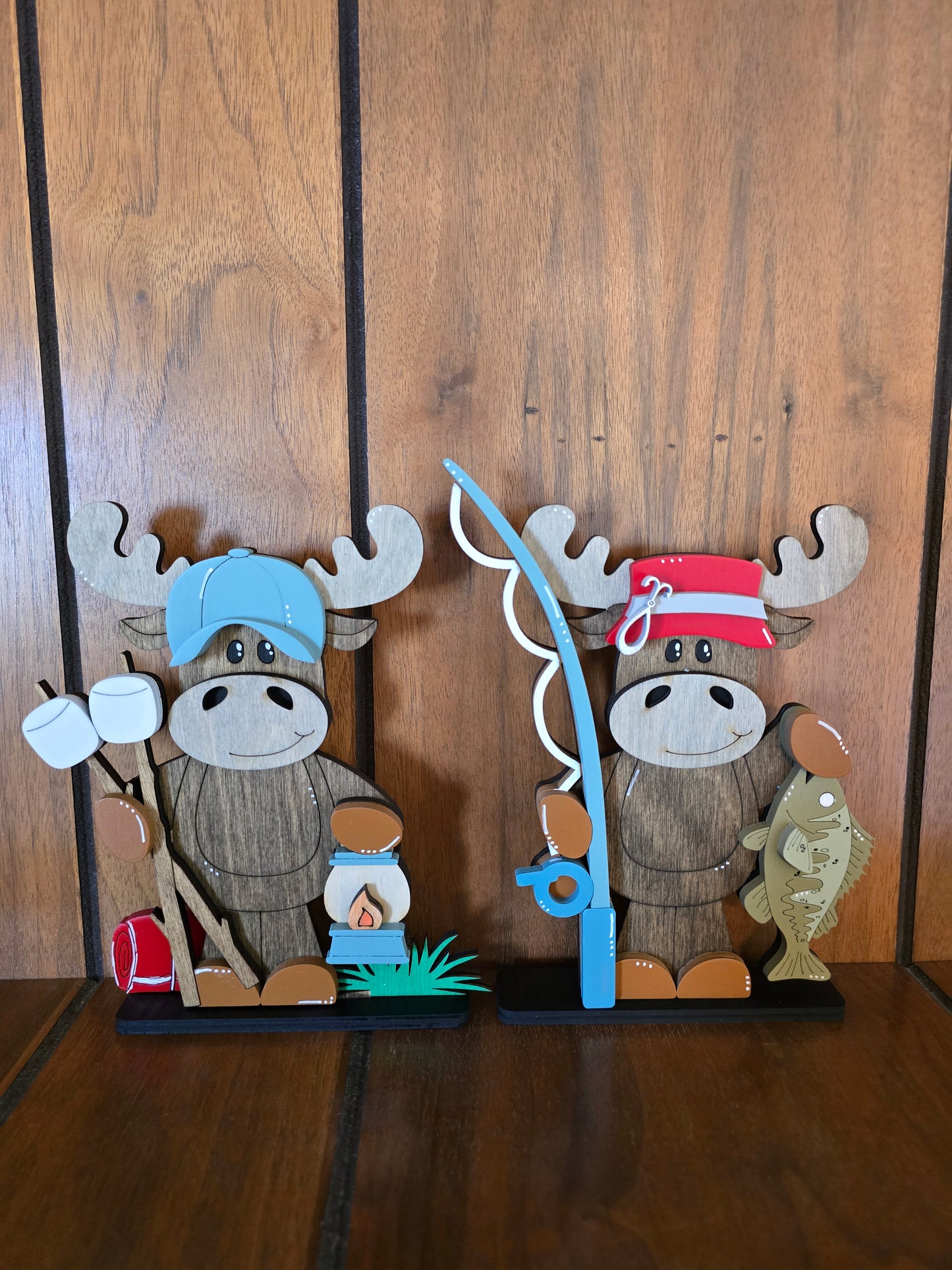 Camping/Fishing Moose Set