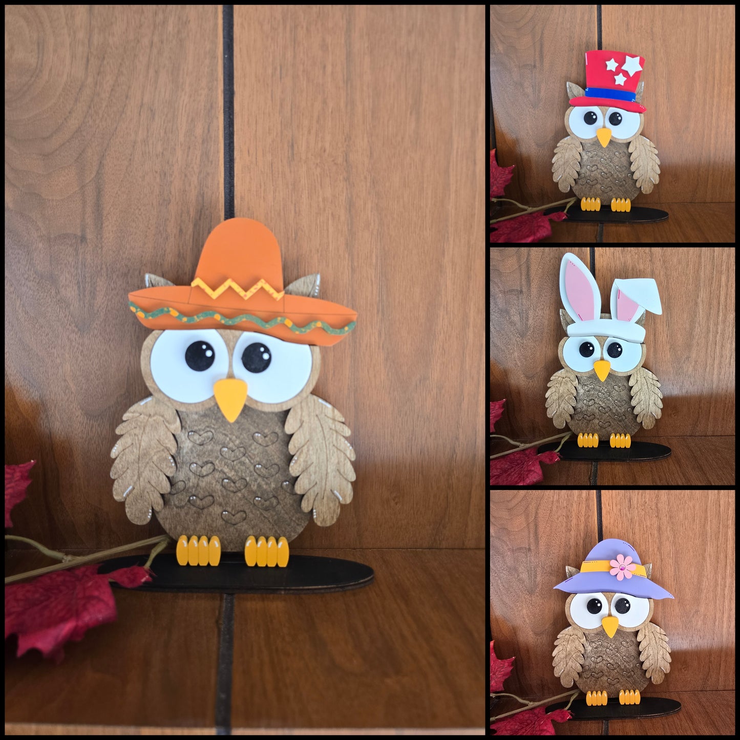 Owl with Interchangeable Hats