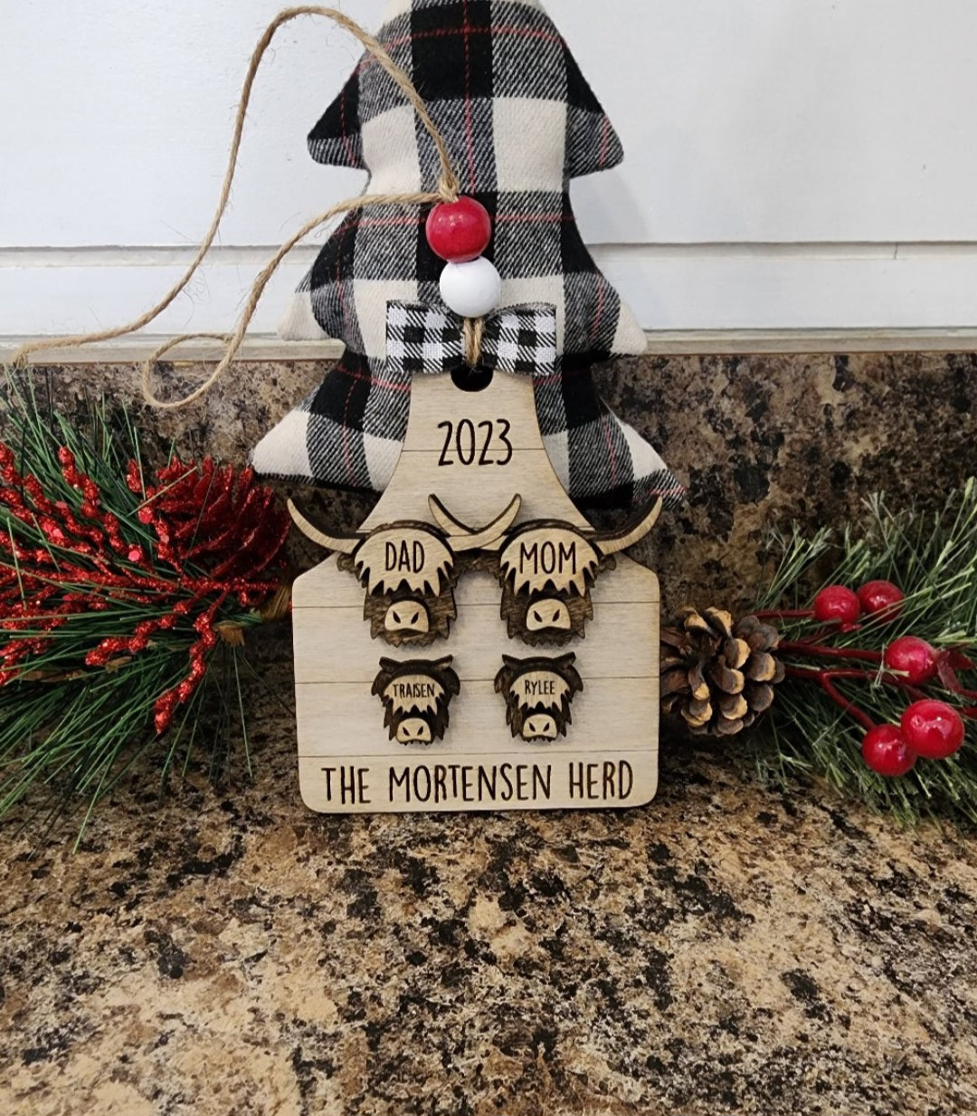 Highland Cow Family Ornament